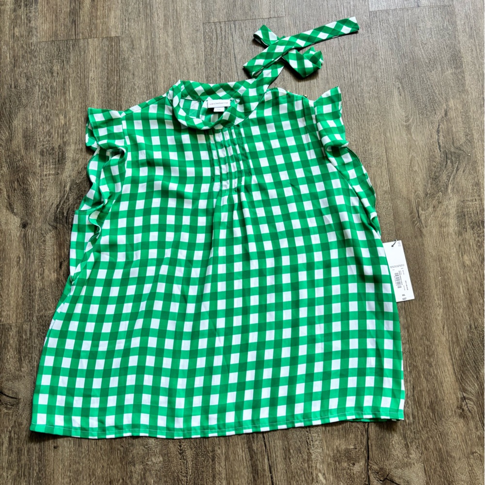 NWT Liz Claiborne Gingham Blouse